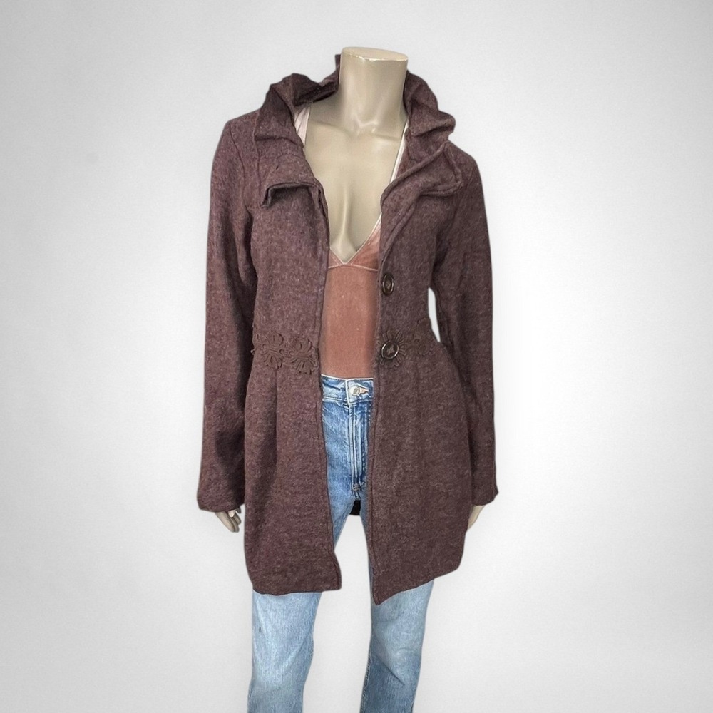 CYNTHIA ROWLEY Brown Wool 3/4 Jacket S